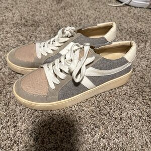 Stylish Women's Sneakers in Gray and Cream